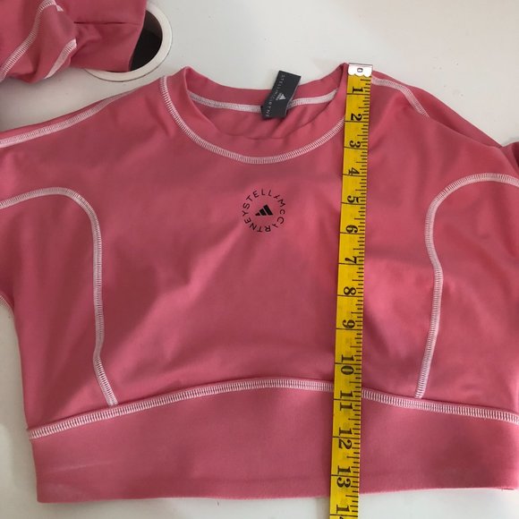 EUC Adidas by Stella McCartney Long Sleeve Athletic Yoga Crop Top - Picture 7 of 7
